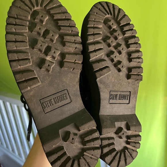 Steve Madden patent black BETTY boots size 7 - Picture 4 of 5